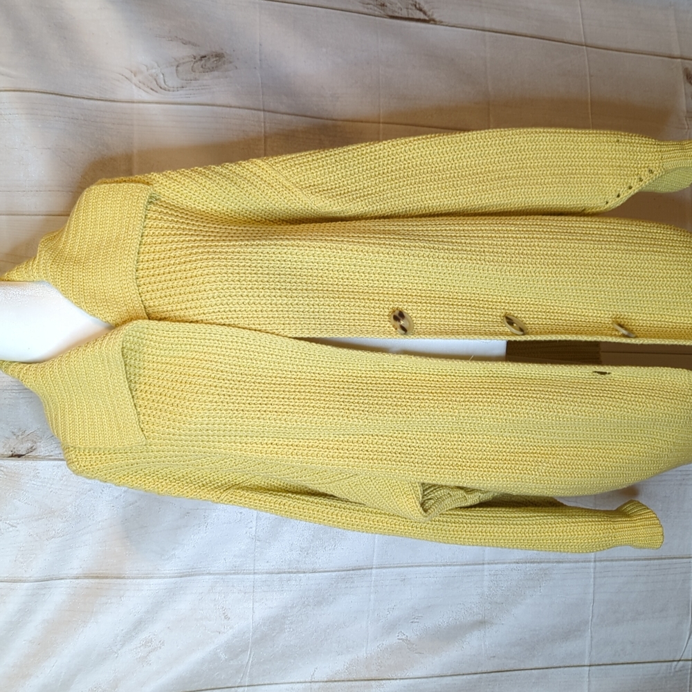 Free People Yellow button cardigan with collar